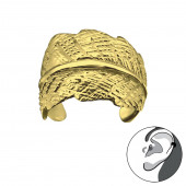 Cercel ear cuff din argint placat cu aur galben frunza DiAmanti DIA28133